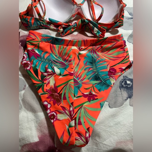 NWT Sommer Ray Cheeky High Waist Tropical Floral Bikini Set Size Small - Picture 6 of 7